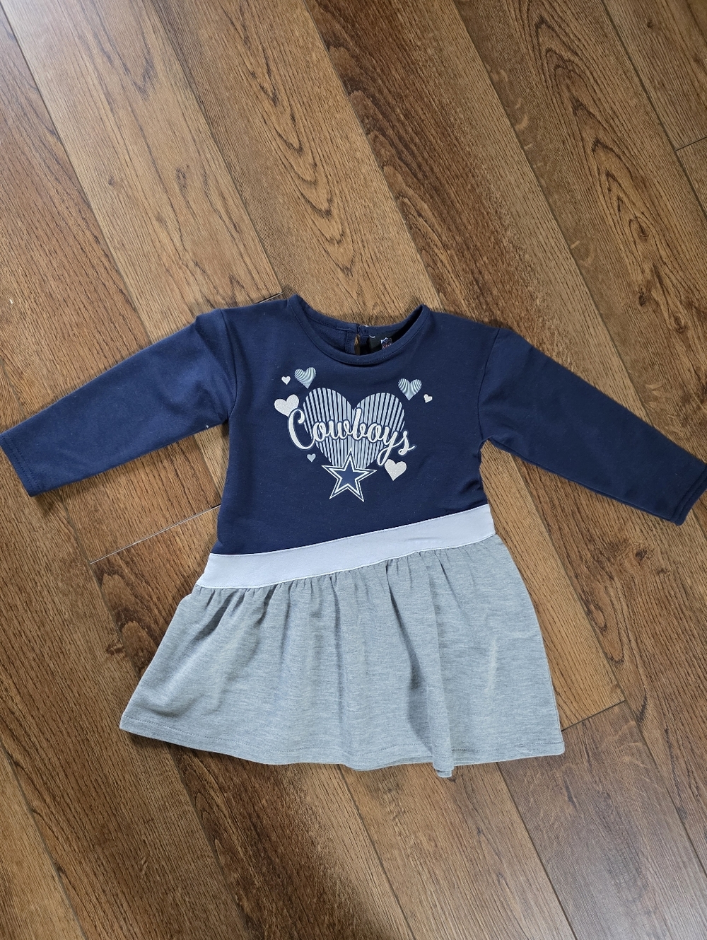 NFL Navy and Light Gray 'Cowboys' Long Sleeve Dress